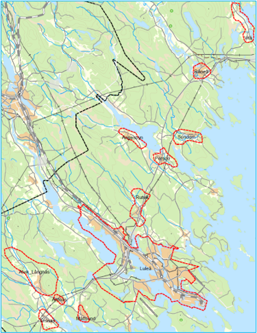 Omfattning för Primärkartan