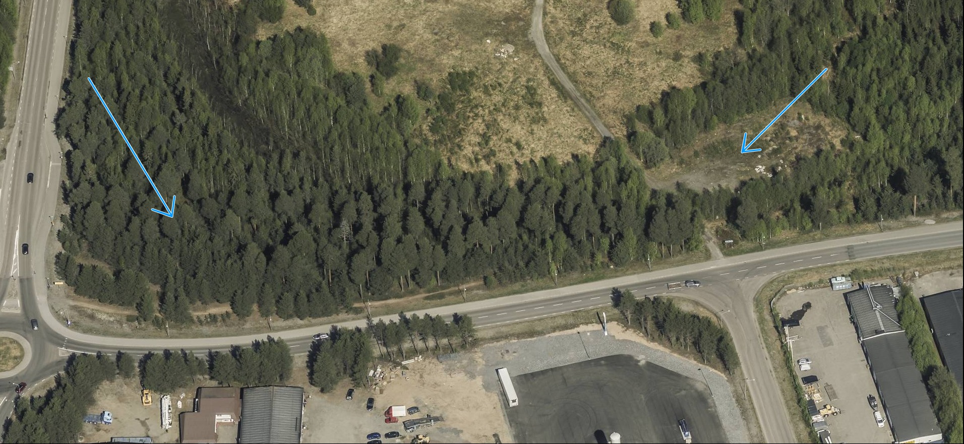 Området Pontonen vid Mjölkuddsrondellen som markanvisas fram till och med den 25 april 2025.